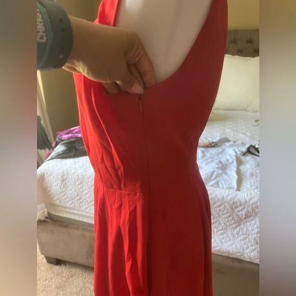 Express Red Fit And Flare Keyhole Sleeveless Women's Dress Size 8 - Picture 5 of 8